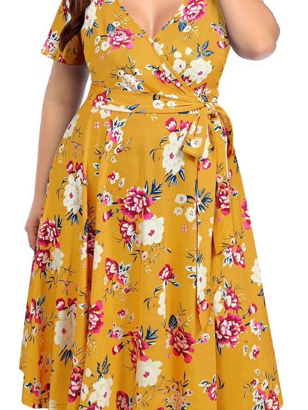 Wrap Dress Plus Fall color Plus Size - Picture 5 of 7